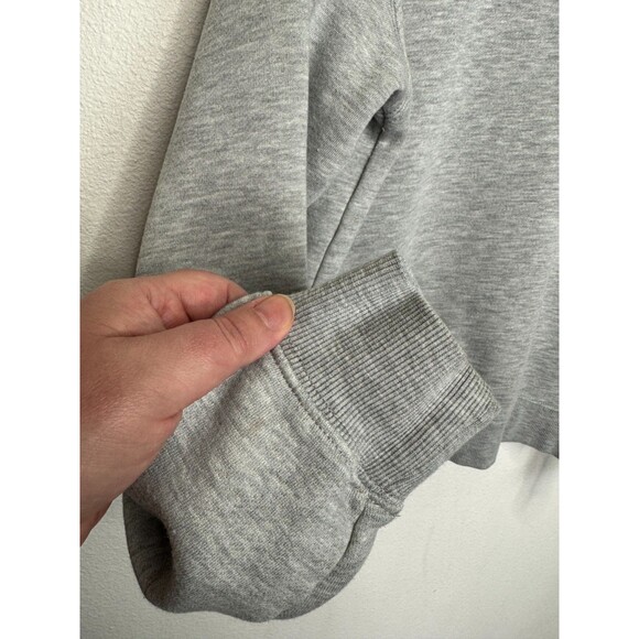 Tentree Womens Medium Golden Spruce Fleece Sweater Gray Crewneck Embroidered - Picture 9 of 13
